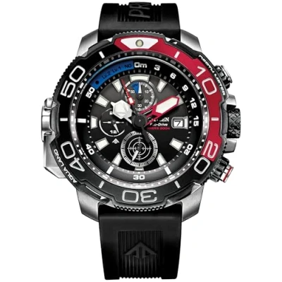 Afbeelding van Citizen Eco Drive Promaster Aqualand BJ2167 03E Herenhorloge, rood, 50 mm, Chronograaf, duikhorloge, duikhorloge