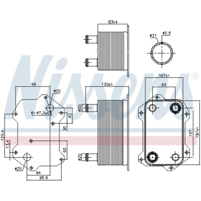 Afbeelding van NISSENS 91269 Oliekoeler Zonder oliefilterbehuizing, pakking