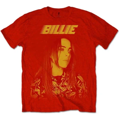Afbeelding van Billie Eilish Racer Logo Jumbo Heren T shirt M Rood