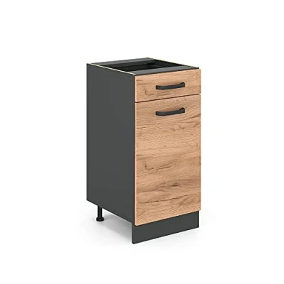 Afbeelding van Vicco Keukenonderkast R Line, Krachtige eik goud/Antraciet, 40 cm zonder werkblad