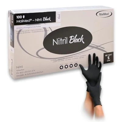 Afbeelding van MaiMed nitril handschoenen poedervrij zwart
