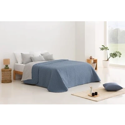 Afbeelding van Todocama Etoile Dunne sprei met sterrenmotief voor lente, zomer, herfst en winter, 100% extra zachte microvezel, multifunctionele bedsprei, grijsachtig blauw, 200 x 260 cm