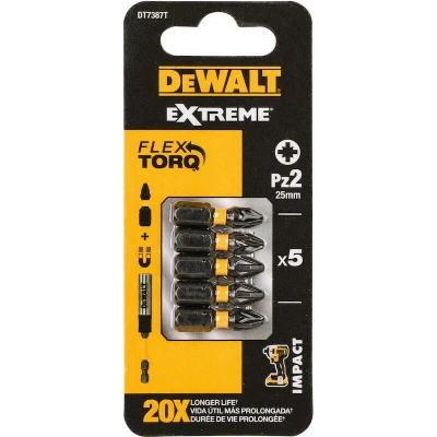 Image de DEWALT DT7387T QZ Embout de tournevis IMPACT Torsion 25mm PZ2 (5 pcs)