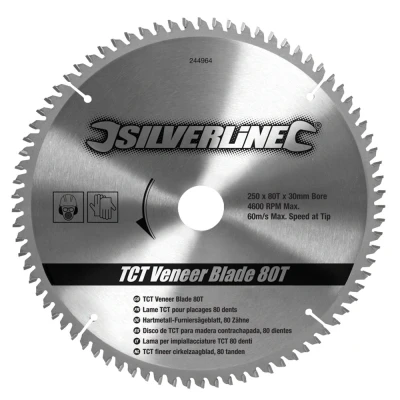 Afbeelding van Silverline Zaagblad 250 x 30/25/20/16 mm 80 Tands