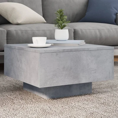 Afbeelding van Salontafel met LED verlichting 55x55x31 cm betongrijs