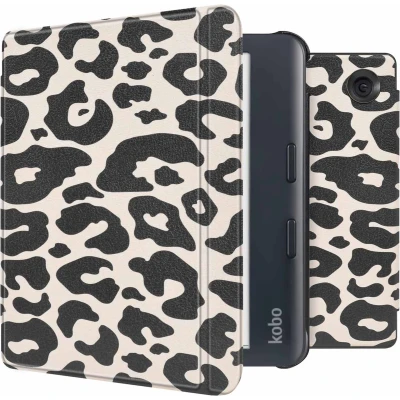 Afbeelding van imoshion Design Slim Hard Case Sleepcover met stand voor de Kobo Libra Colour Leopard