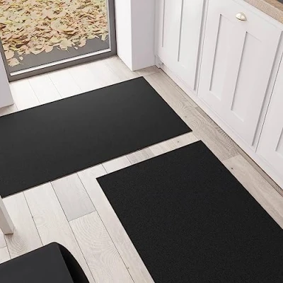Afbeelding van PETTI Artigiani Italiani keukentapijt, wasbaar, antislip, effen 52 x 480 cm zwart, 100% Made in Italy
