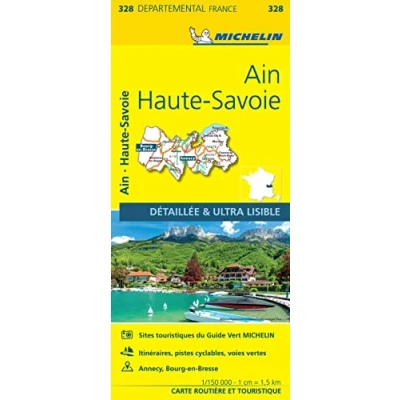 Afbeelding van Michelin 328 Wegenkaart Ain,Haute Savoie