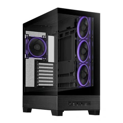 Image de Boîtier PC ASUS A31 PLUS moyen tour noir ARGB avec panneau latéral et avant verre trempé