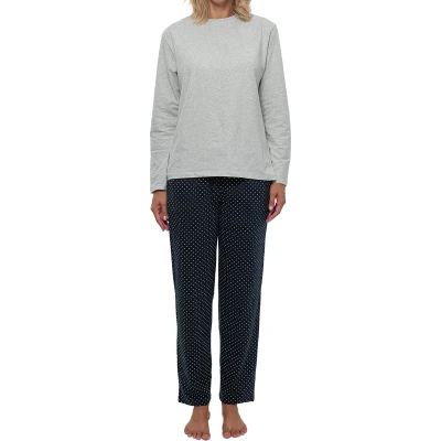 Afbeelding van Schiesser Pyjama Blau gepunktet grau, Dames, Maat: 48, grau