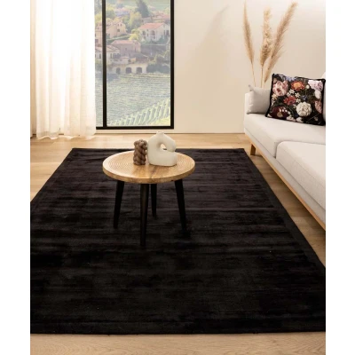 Afbeelding van Viscose Tapijt/Vloerkleed Glamour Zwart 80x150 Cm