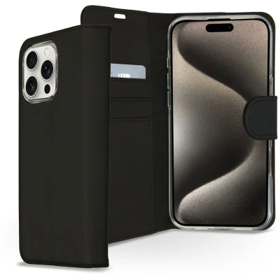Afbeelding van Wallet Softcase Bookcase iPhone 16 Pro Zwart
