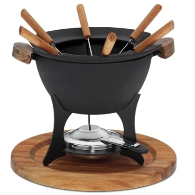 Afbeelding van Kela Country fondueset 6 personen 1 liter 11 delig Zwart Luxe &amp; Robuust