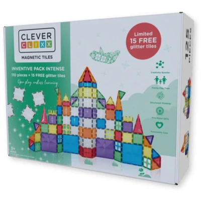 Afbeelding van Cleverclixx Magnetisch Speelgoed Inventive Pack Intense 110 Stuks +3 jaar