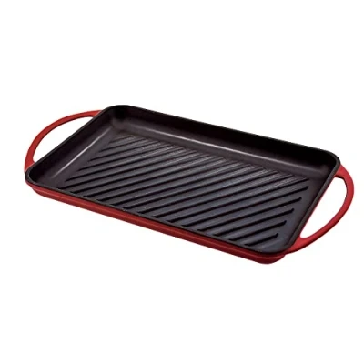 Afbeelding van Savura Grillplaat voor Inductie Kersenrood Vaatwasserveilig 33x21,5 cm