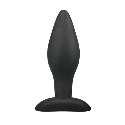 Afbeelding van Medium Zwarte Siliconen Buttplug Levensecht Gevoel