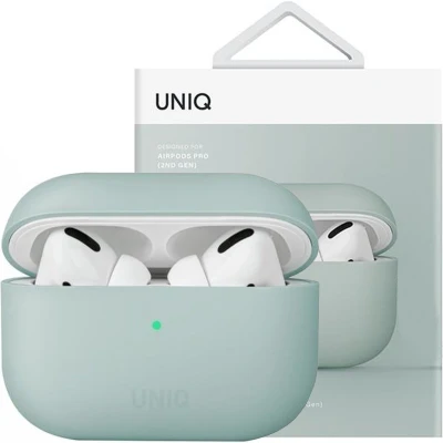 Afbeelding van UNIQ Lino AirPods Pro Siliconen hoesje mint/mintgroen