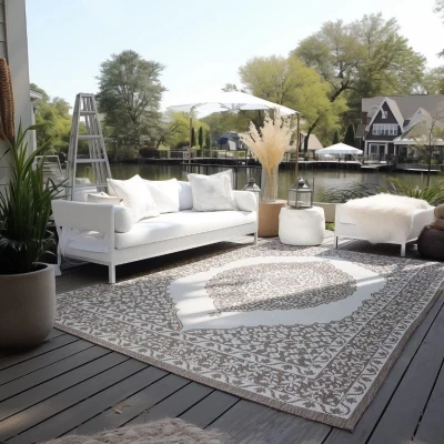 Afbeelding van Dubbelzijdig Buitenkleed Meekly Taupe 123vloerkleed.nl is de online webshop voor vloerkleden en woonaccessoires.