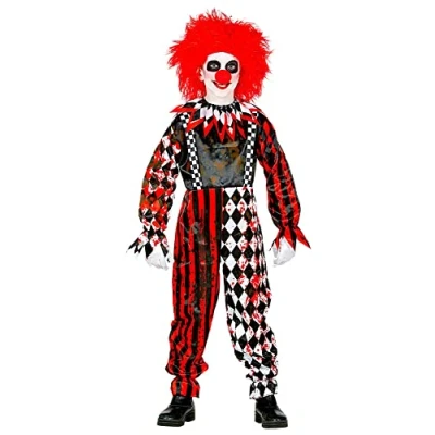 Afbeelding van Widmann Monster &amp; Griezel Kostuum Om Bang Van Te Worden Horror Clown Kind Jongen Rood, Zwart Maat 164 Halloween Verkleedkleding