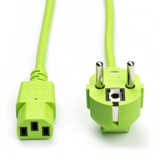 Afbeelding van ACT AK5138 230V Stroomkabel CEE7/7 Male (Haaks)/C13 Groen 1,8 meter
