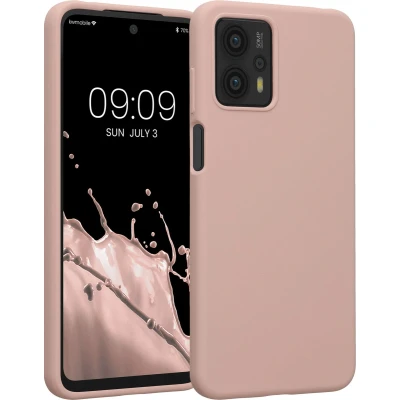 Afbeelding van kwmobile telefoonhoesje geschikt voor Motorola Moto G23 / G13 Hoesje met siliconen coating Smartphone case in oudroze