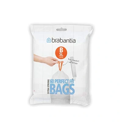 Afbeelding van Brabantia 348969 vuilniszakdispenser, schuifgrepen, 5 l, wit, 60 zakken