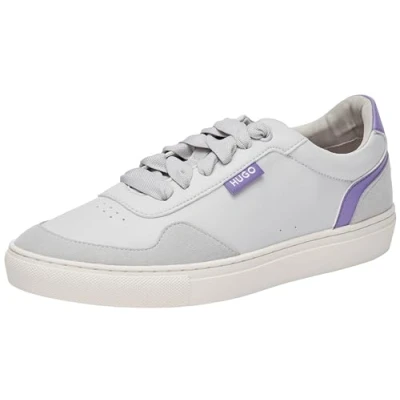 Afbeelding van HUGO Morrie Sneakers laag, Dames, Maat: 39, Open grey Imitatieleer/ textiel