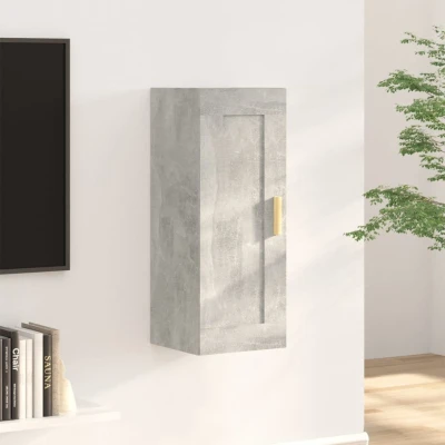 Afbeelding van Wandkast 35x34x90 cm bewerkt hout betongrijs
