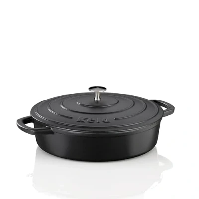 Afbeelding van Braadpan, Gietijzer, Laag, Zwart, 28 cm Kela Calido