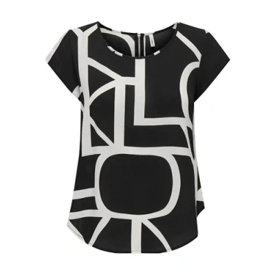 Image de ONLY Onlvic S/S Aop Noos PTM Haut pour femme Noir/Aop : logo maritime Great Taille 44, Great, 46