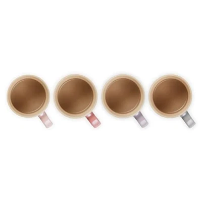 Afbeelding van Le Creuset Aardewerken Set Mokken Per 4 In Metallic Chiffon Pink, Rose Quartz, Bluebell Purple, Mist Grey 0,35l