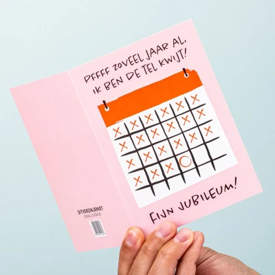 Afbeelding van Wenskaart Jubileum Kalender Standaard (A6 Formaat)