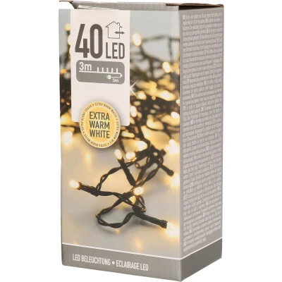 Afbeelding van Standaard kerstverlichting 6 meter PerfectLED (40 LEDs, Binnen/Buiten, Extra warm wit)