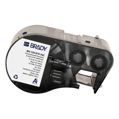 Image de BMP51 Brady M4 125 075 342 ruban pour gaine thermorétractable 19,05 mm x 6,00 (d&#039;origine) noir sur blanc