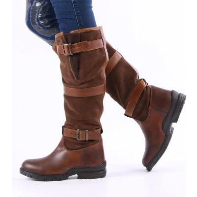 Afbeelding van Horka Highlander Outdoorlaars Bruin Maat 42 Ademend Waterdicht Geschikt voor de Winter Rubberen Antislip Zool Leer Verstelbare Schacht