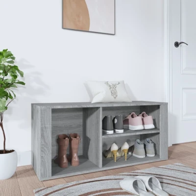 Afbeelding van Schoenenkast 100x35x45 cm bewerkt hout grijs sonoma