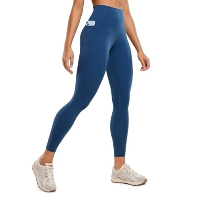Afbeelding van CRZ YOGA Butterluxe workout legging met hoge taille voor dames, zakken, 64 cm, NAVY FRANS, 38