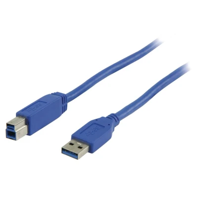 Afbeelding van USB A naar B kabel USB3.0 tot 0,9A / blauw 0,50 meter