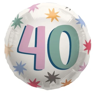 Afbeelding van Folat Folieballon Starburst 40 jaar (45 cm)