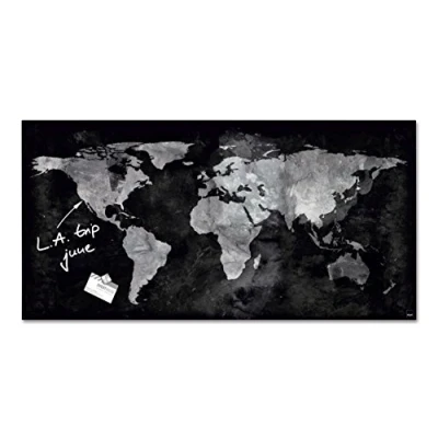 Afbeelding van Sigel Si Gl270 Glasmagneetbord Artverum 910X460X15Mm Wereldkaart