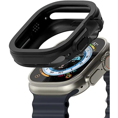 Afbeelding van Ringke Air Sports Compatibel met Apple Watch Ultra 2 (2023) / 49 mm dunne, zachte en robuuste TPU hoes verhoogd frame [zonder schermbeschermer] zwart
