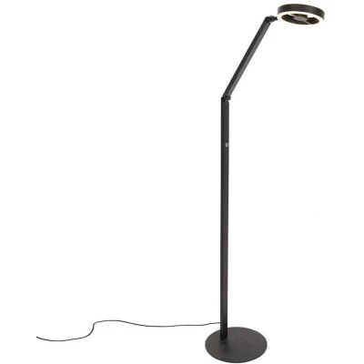 Afbeelding van LED vloerlamp Ringlux, zwart, metaal, verstelbaar