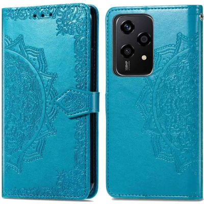 Afbeelding van imoshion Hoesje Geschikt voor Honor 200 Lite Met Pasjeshouder Mandala Bookcase Turquoise