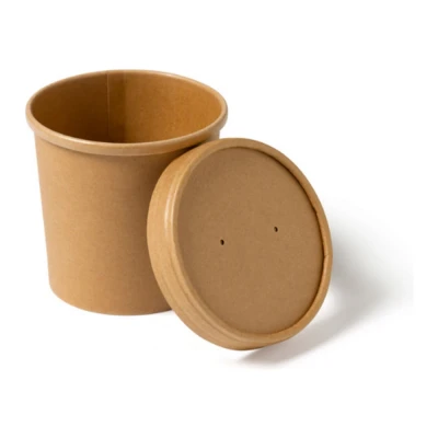 Afbeelding van Biodore Soepkom en deksel Kraft 350 ml 20 x 25 stuks