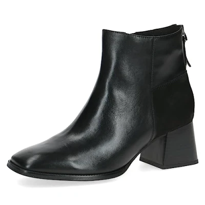 Afbeelding van Caprice Dames 9 25343 41 Enkellaarzen met veters en hak voor dames, Zwarte kam