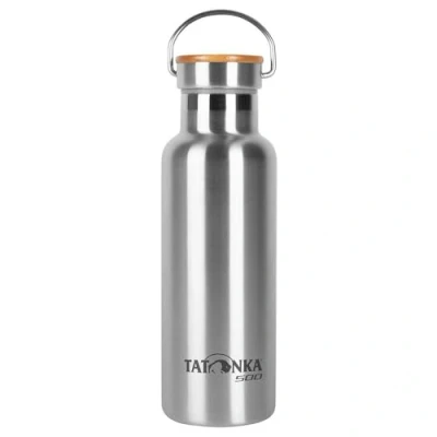 Afbeelding van Tatonka Hot + Cold Stuff Bamboo Deksel roestvrijstalen drinkfles, 500 ml, onbreekbare thermosfles met bamboedeksel, vaatwasmachinebestendig en BPA vrij, 0,5 l
