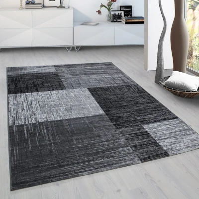 Afbeelding van Vloerkleed Grijs / Zwart Laagpolig 80x300 cm
