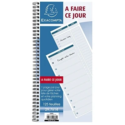 Image de Carnet spirale 29,7x14cm a faire ce jour 125 feuilles