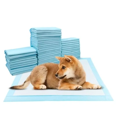 Afbeelding van Tekenewbse 50 stuks hondentoiletmatten, 45 x 60 cm, hondentoiletmat, hondenreismat, hygiënische absorberende plasmat, 5 laags, lektest, oppervlak