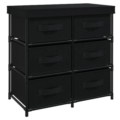 Afbeelding van Opbergkast met 6 lades 55x29x55 cm staal zwart